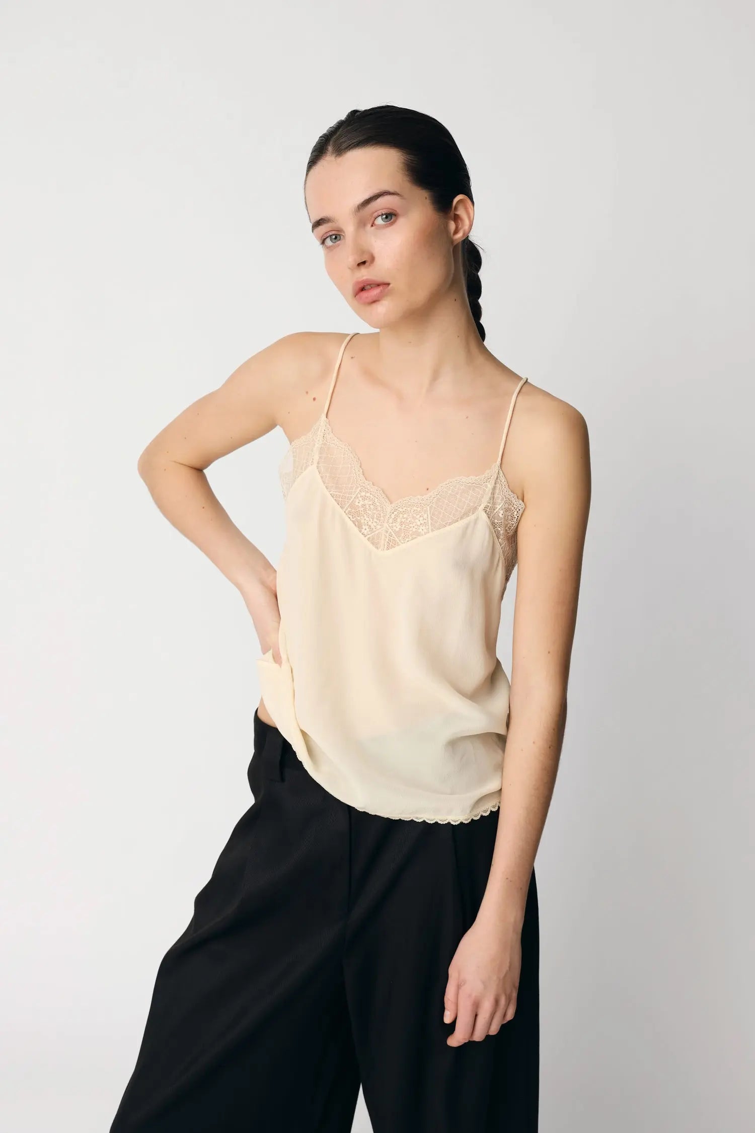 Silk Slip Top - Creme