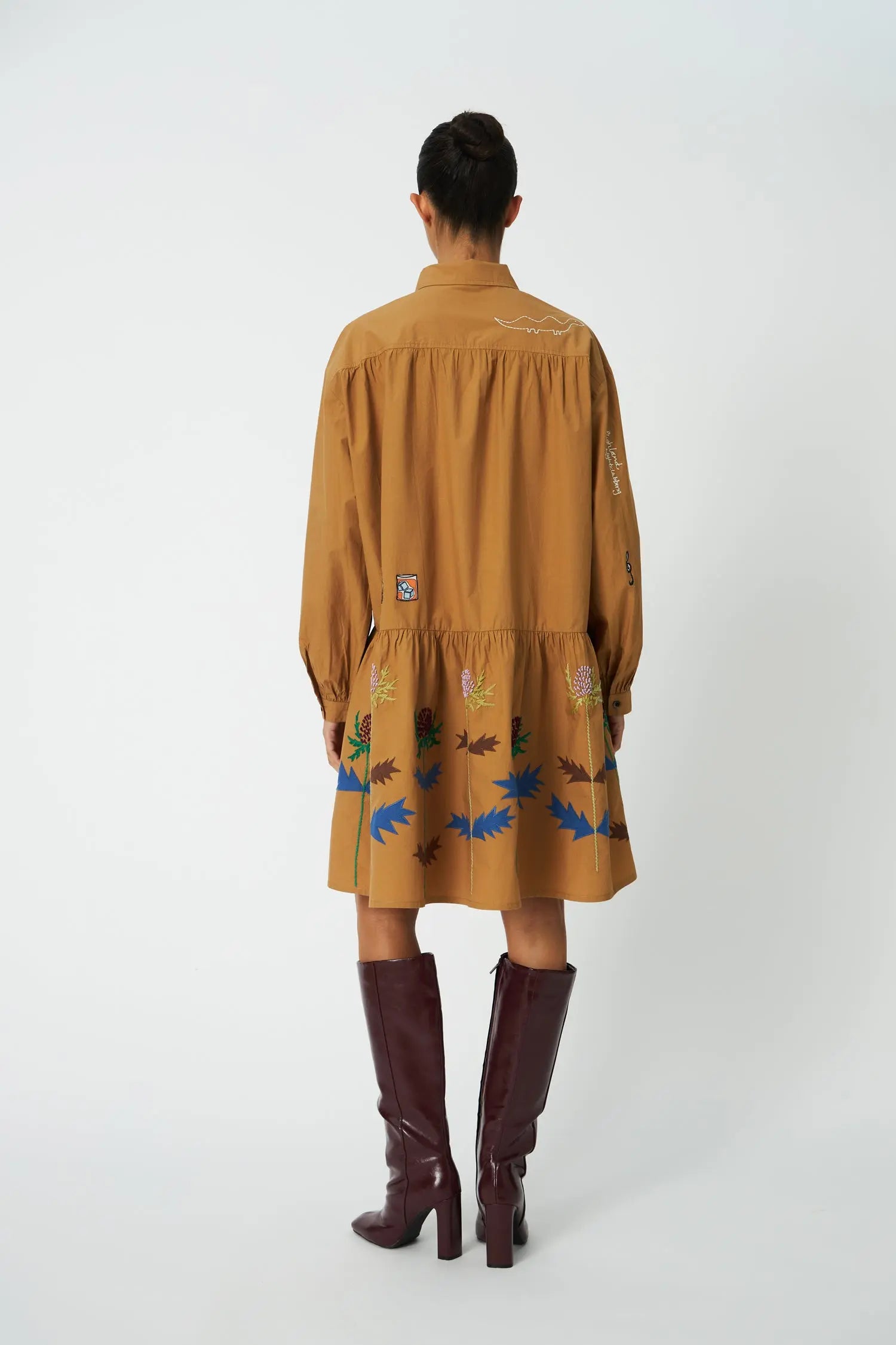 Stella Nova Small Embroidery Dress Dress 196 Khaki