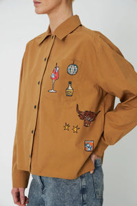 Small Embroidery Shirt - Khaki