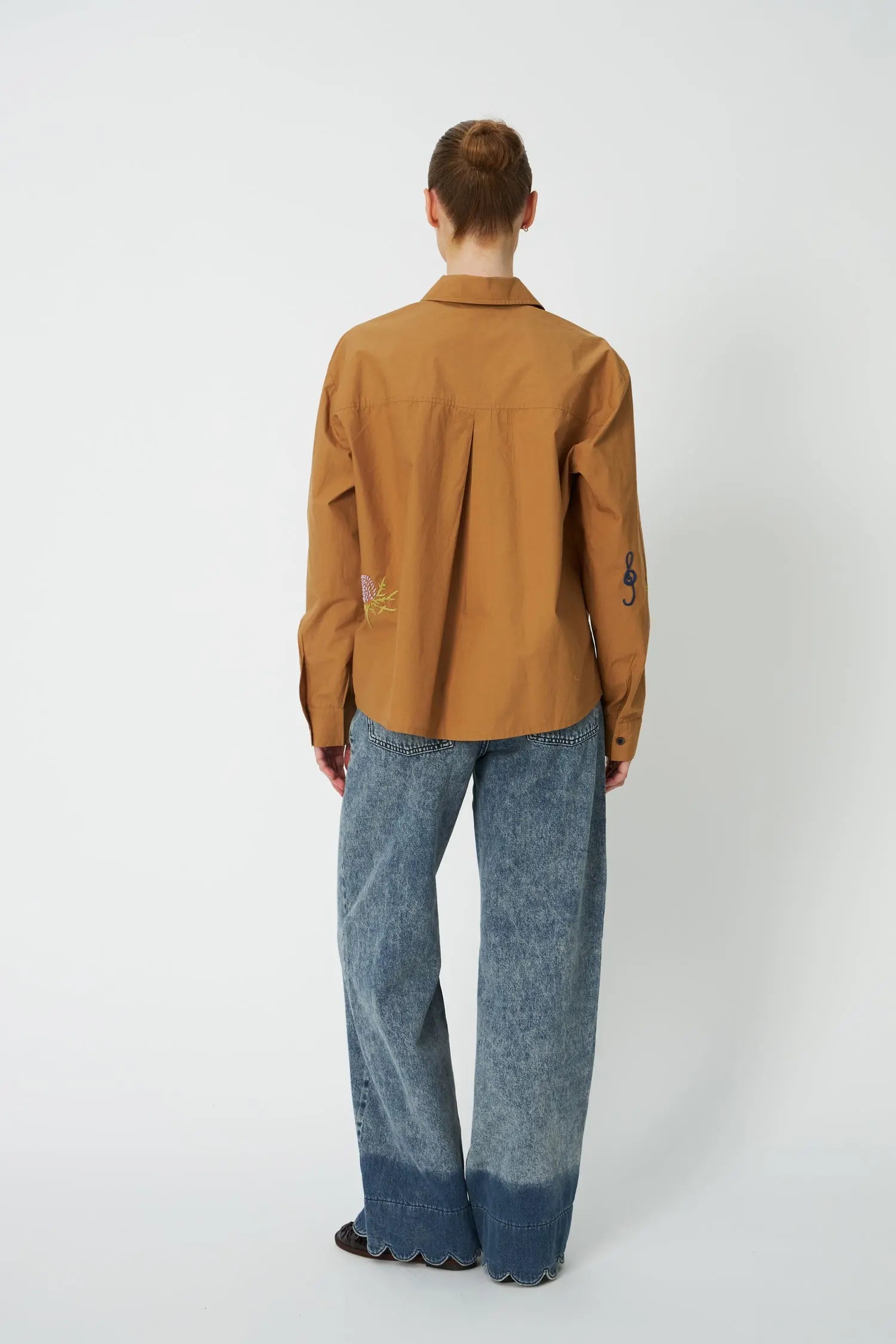 Stella Nova Small Embroidery Shirt Shirt 196 Khaki