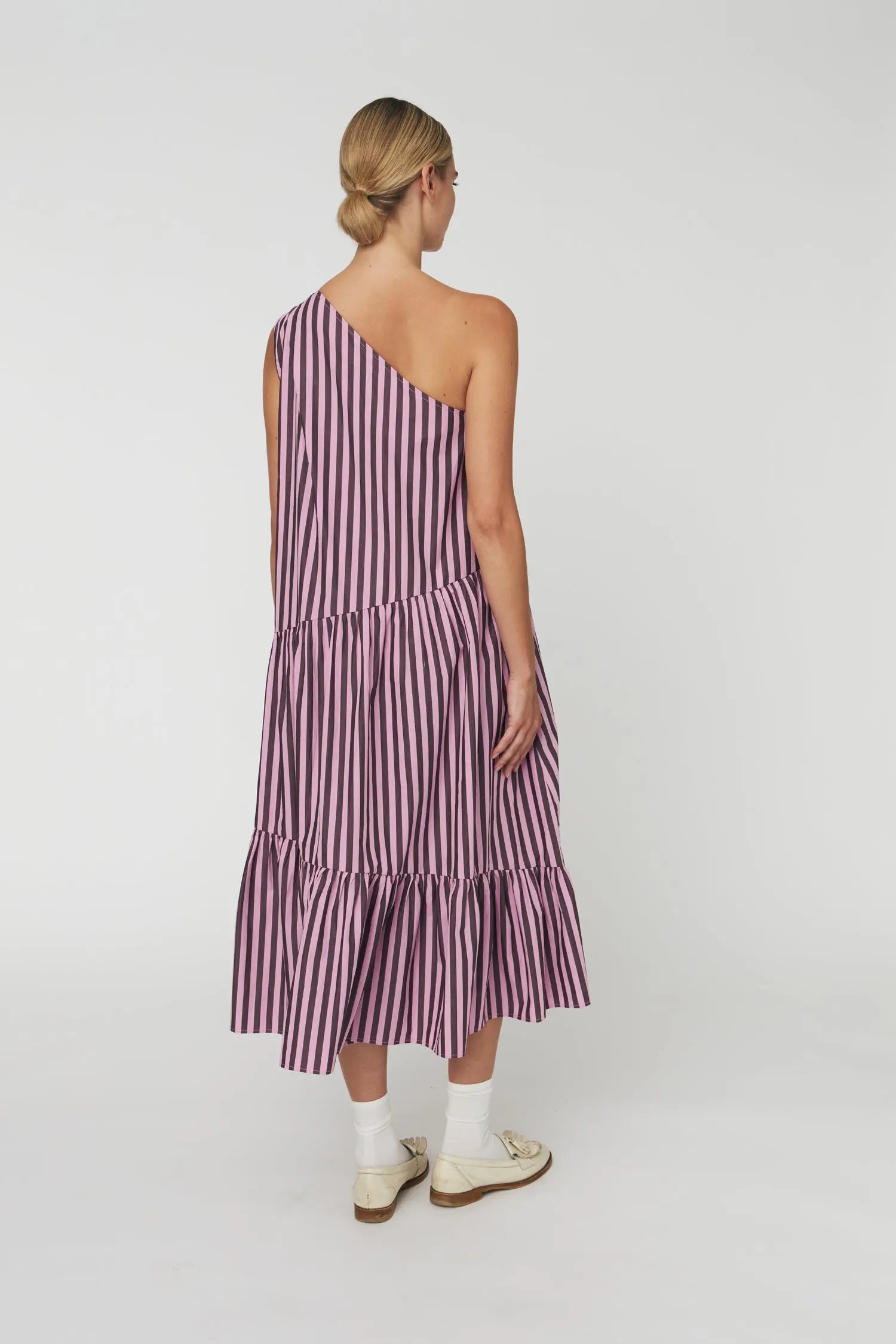 Stella Nova Striped Bow Midi Dress Dress 559 Purple