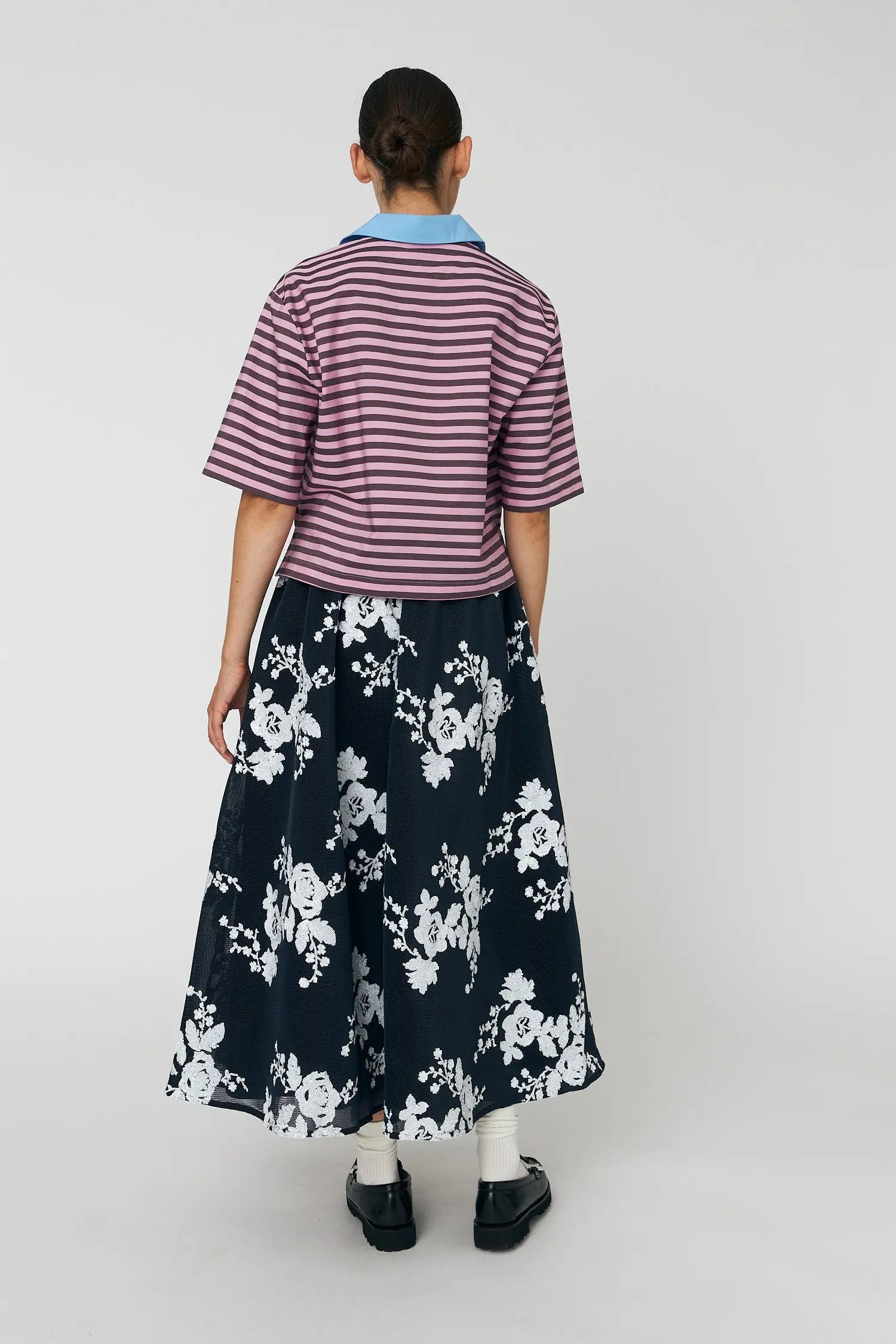 Stella Nova Striped Cotton Shirt Shirt 559 Purple