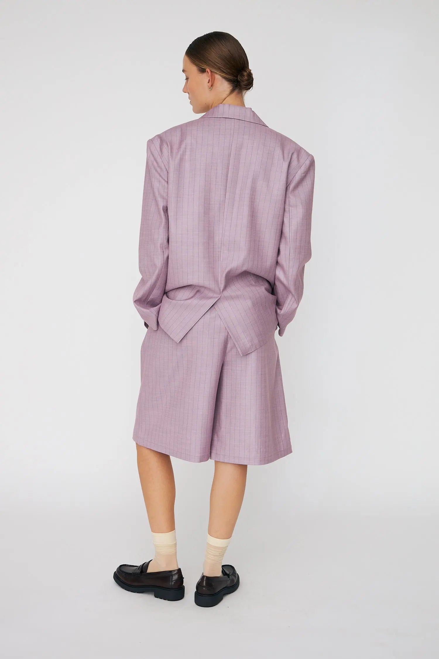 Stella Nova Striped Oversized Blazer Blazer 523 Light Purple