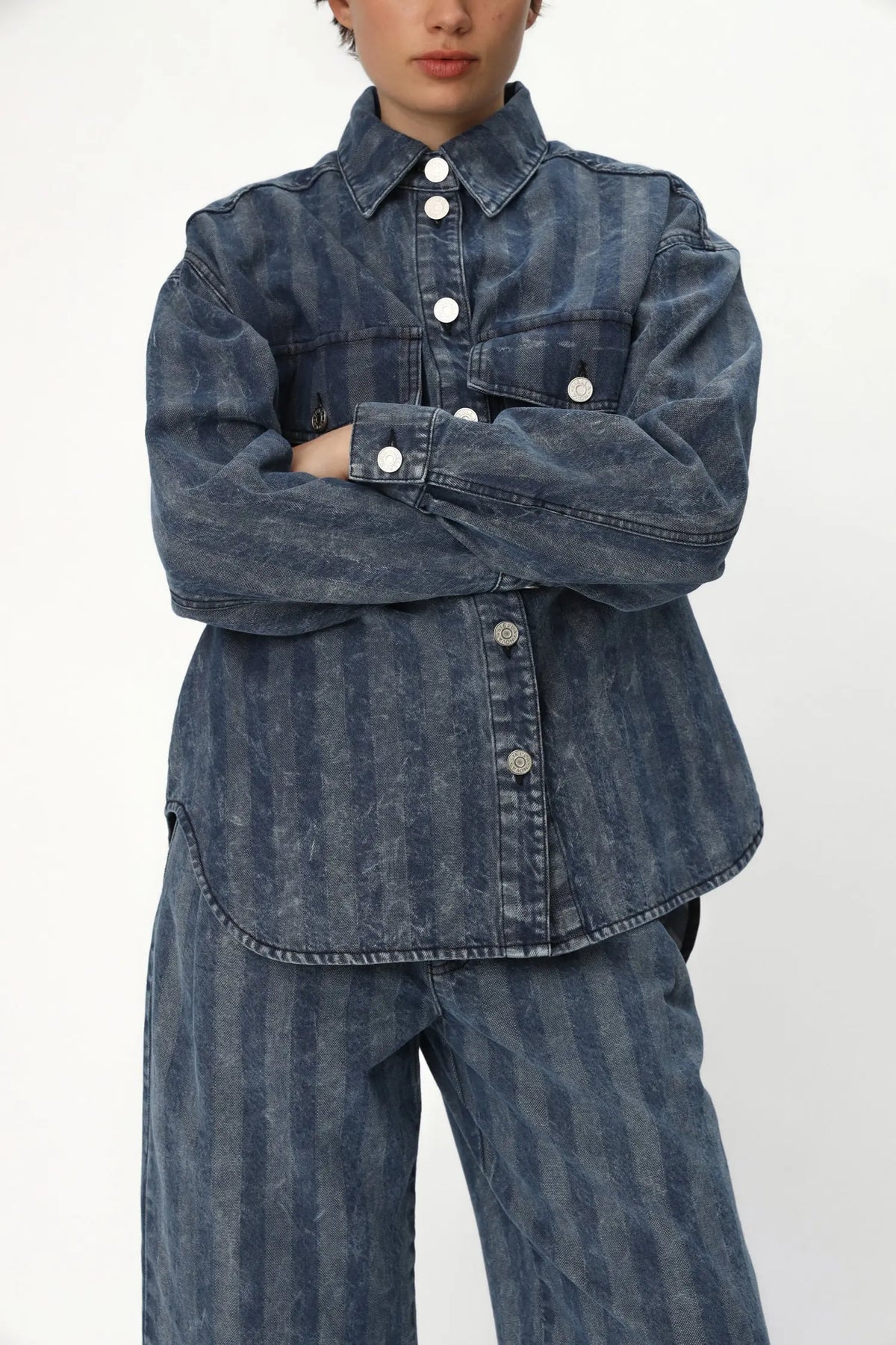 Stella Nova Striped Washed Oversized Shirt Shirt 239 Soft Stripes