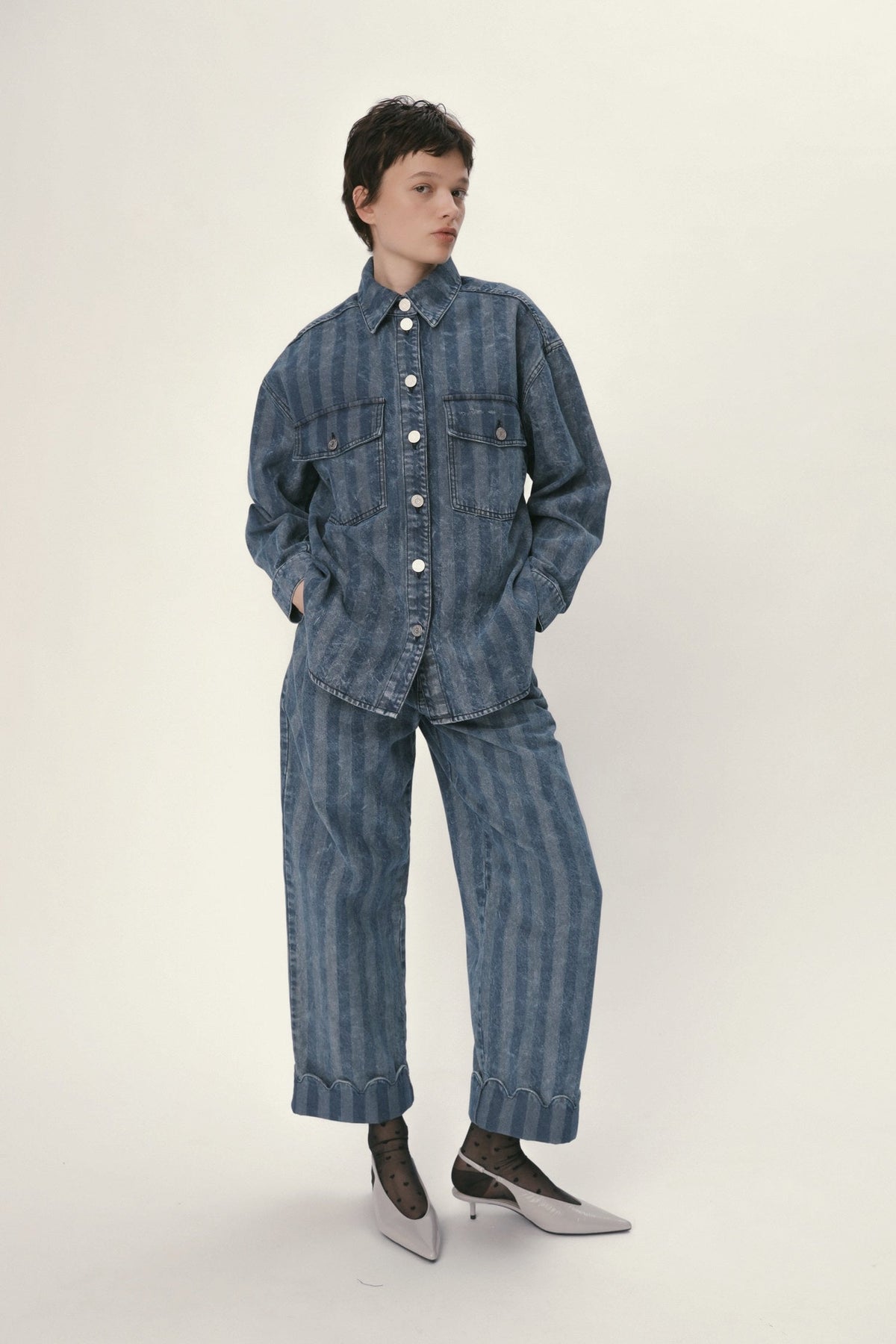 Stella Nova Striped Washed Oversized Shirt Shirt 239 Soft Stripes