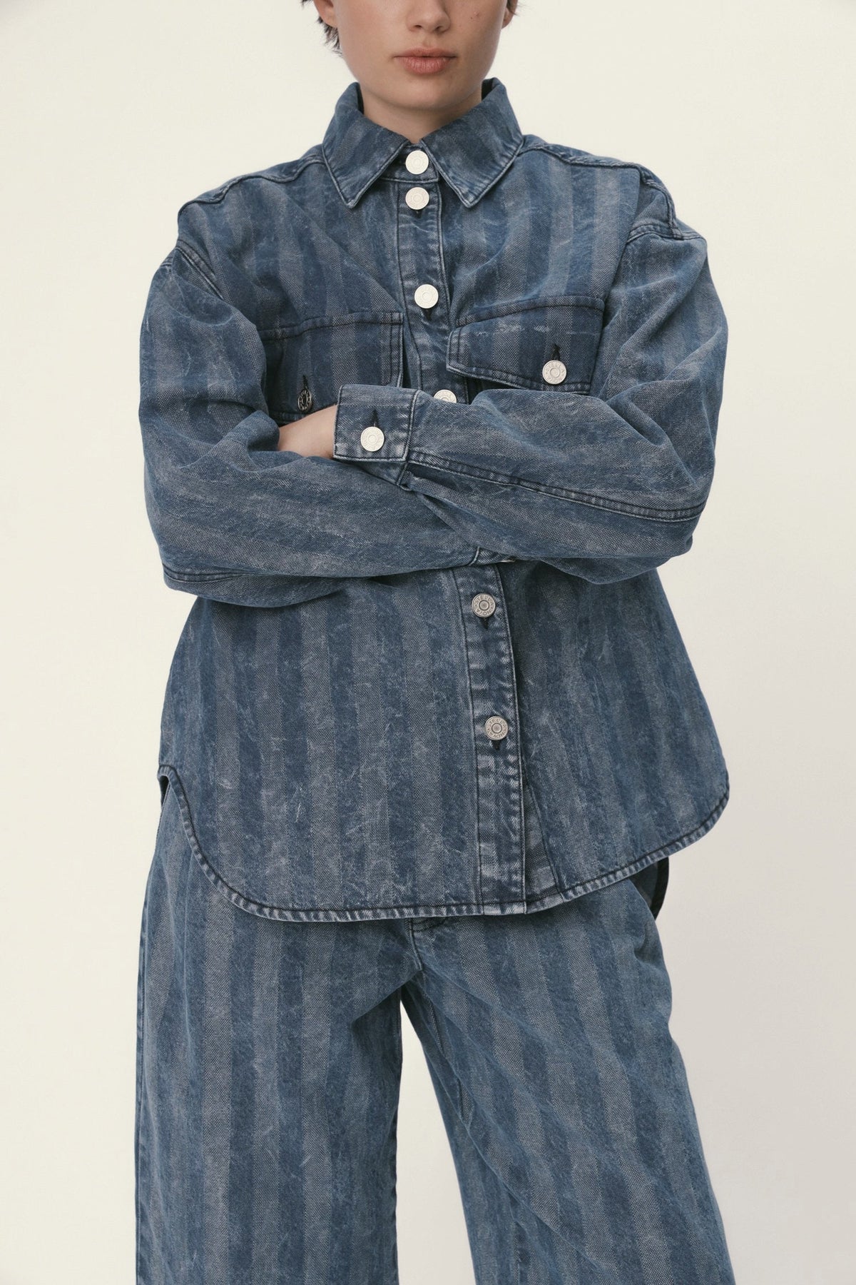 Stella Nova Striped Washed Oversized Shirt Shirt 239 Soft Stripes