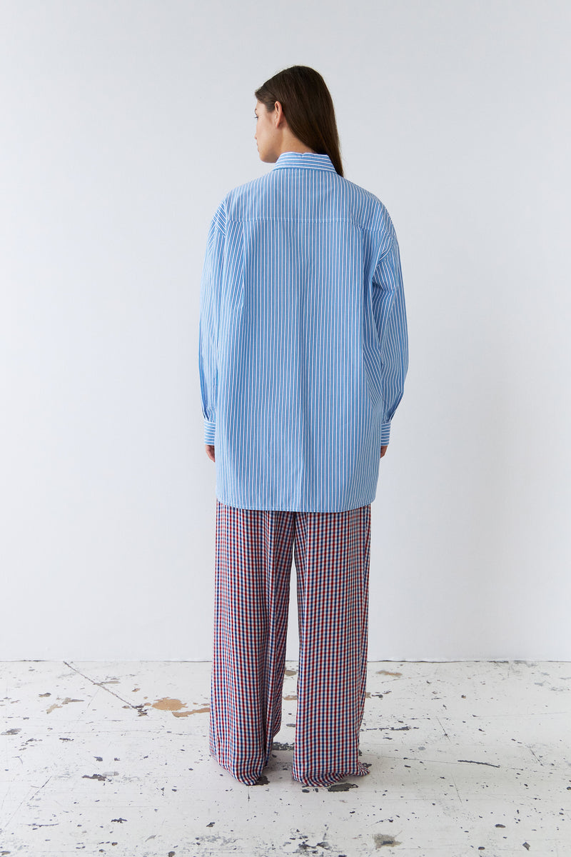 Stella Nova Striped oversized shirt Shirt 023 White Blue Stripes