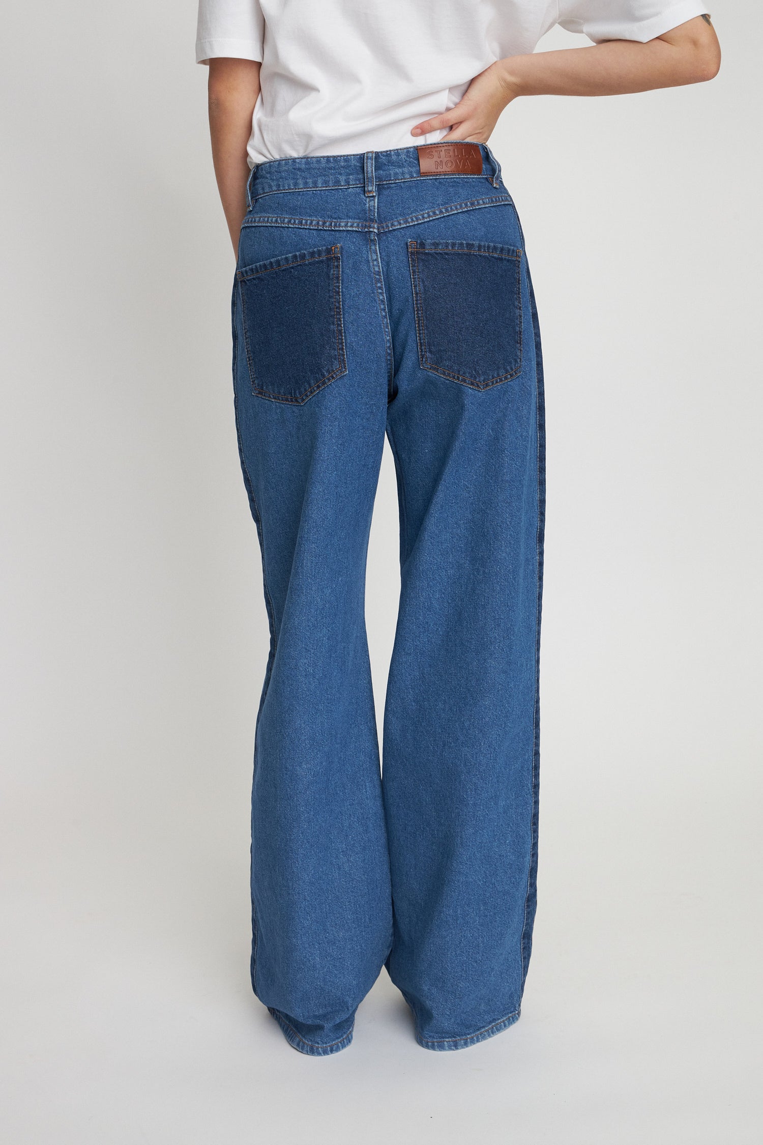 Stella Nova Two-toned denim jeans Pants 390 Blue Mix