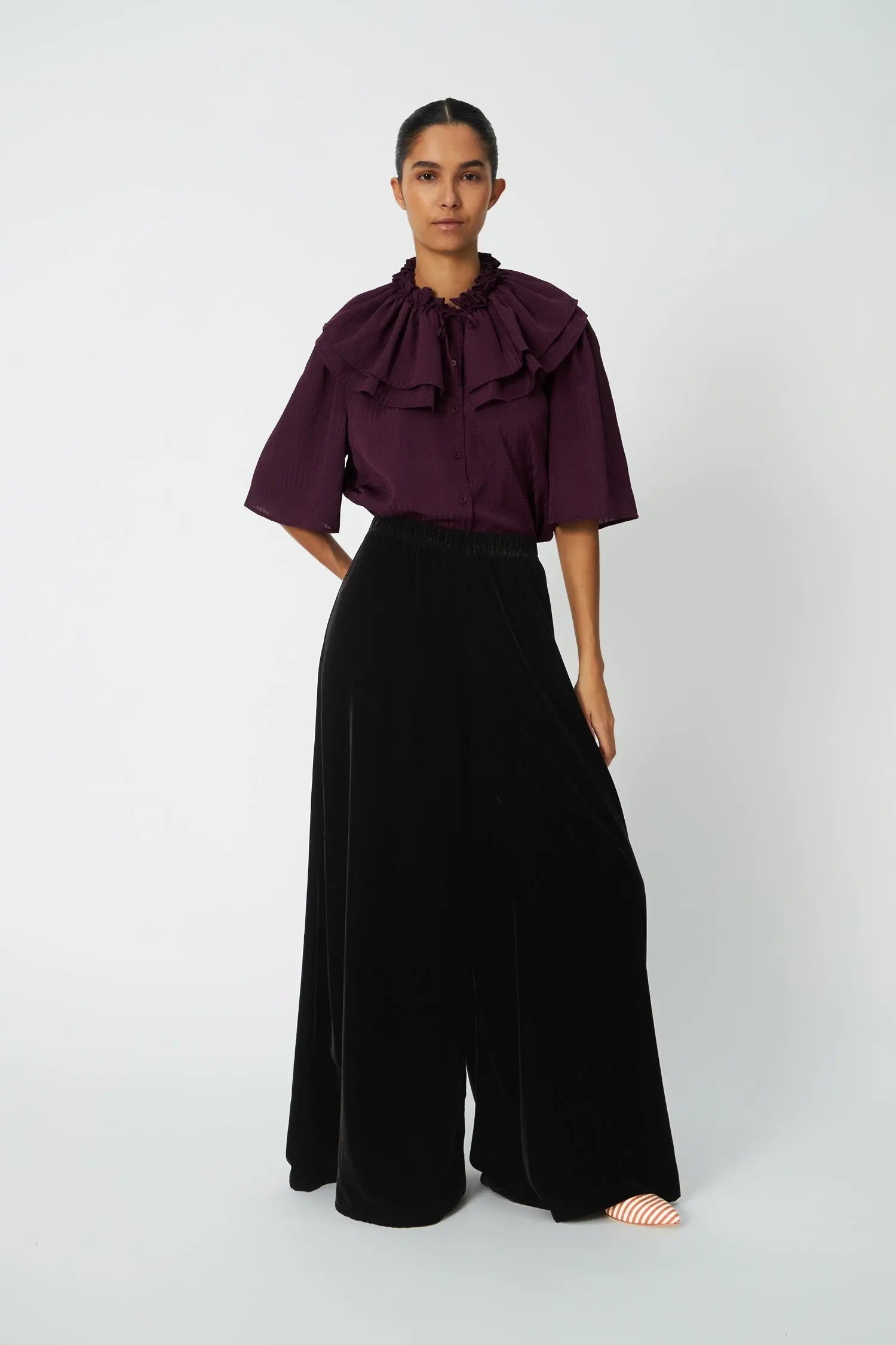 Stella Nova Velvet Volume Pants Pants 856 Dark Brown