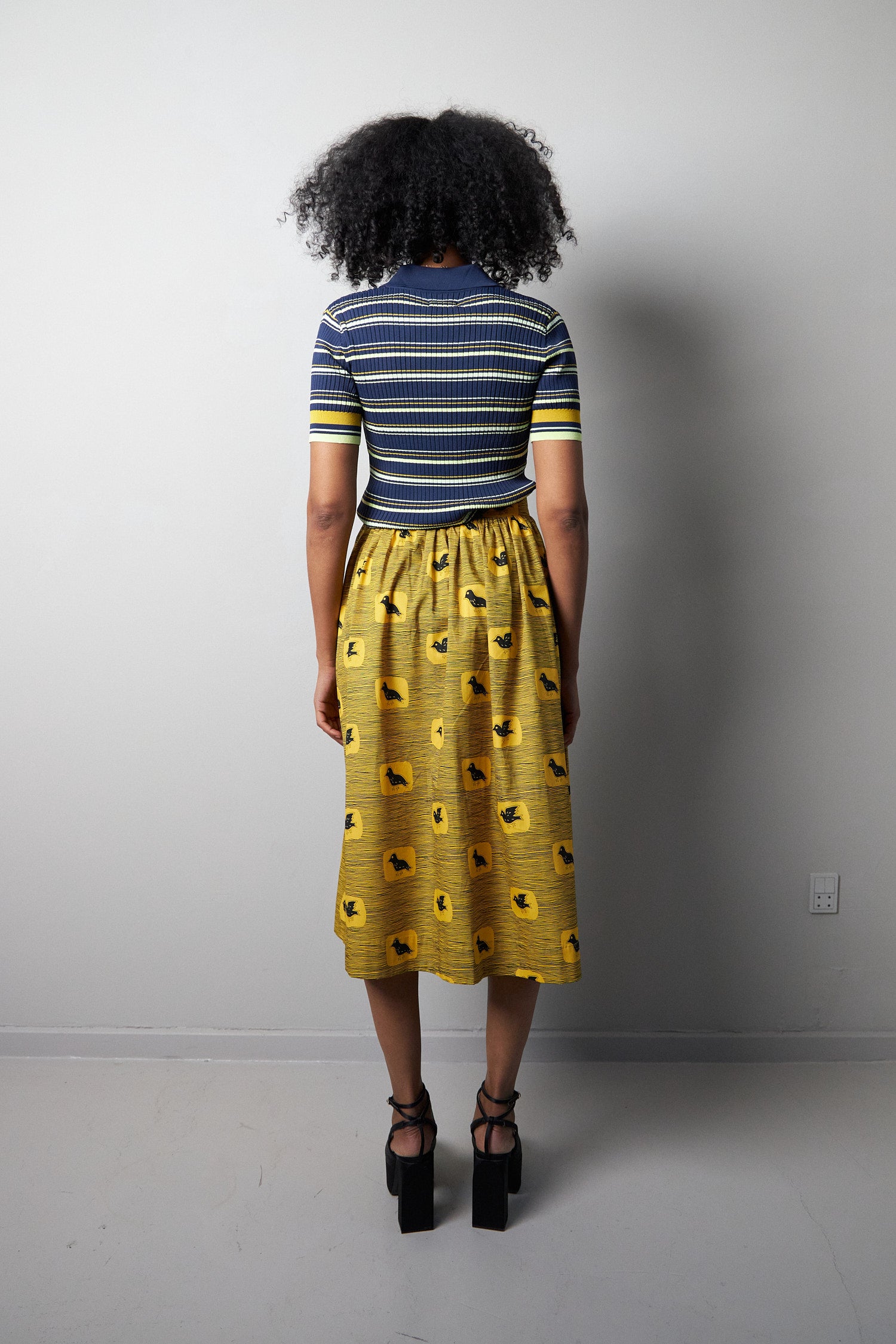 Stella Nova Voluminous midi skirt Skirt 118 Burned Yellow