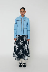 Løs Skjorte med Artworks - Blue Coral