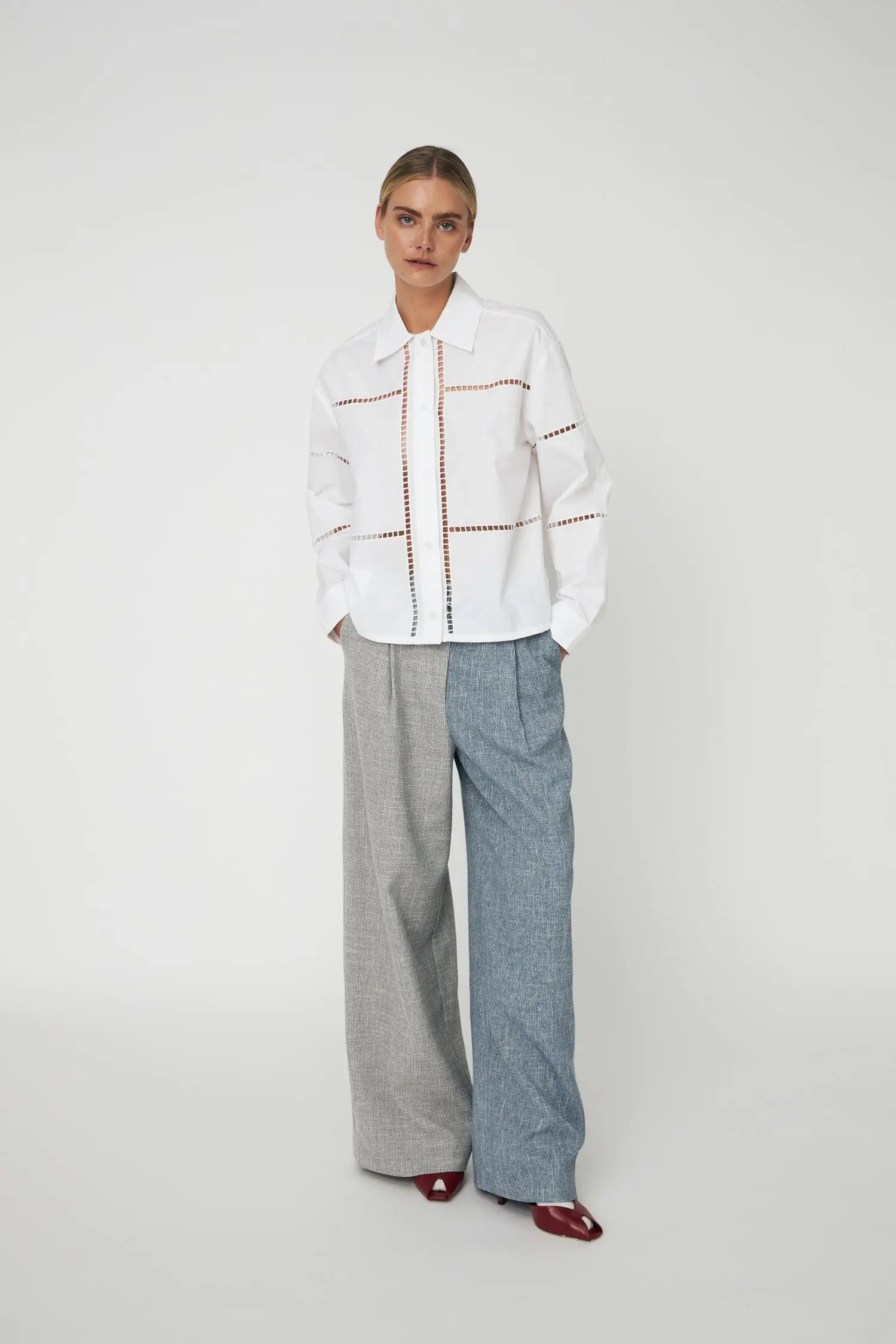 Stella Nova Wide Shirt with Artworks Shirt 001 White