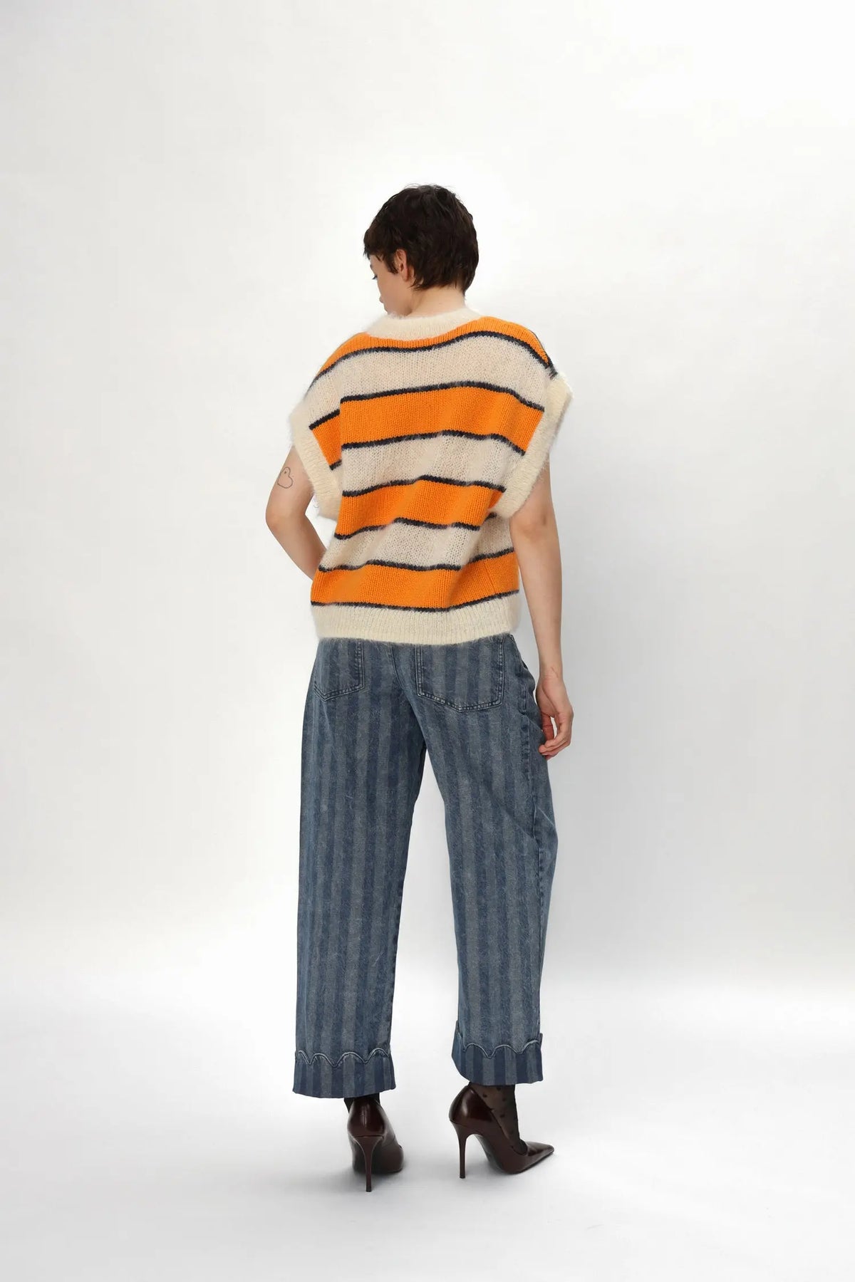 Stella Nova Wool Mix Mohair Vest Vest 748 Bright Orange
