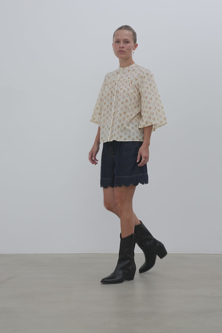 Stella Nova Delicate Printed Cotton Shirt Shirt 262 Navy Hearts