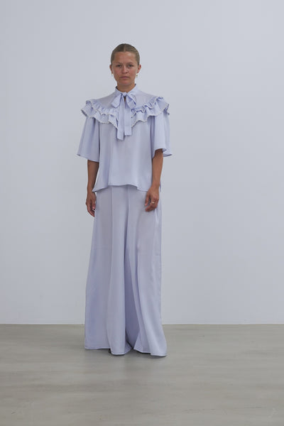 Stella Nova Loose Blouse with Frills Blouse 999 Black