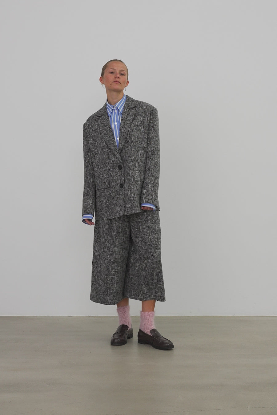 Salt and Pepper Oversized Blazer - Flintstone