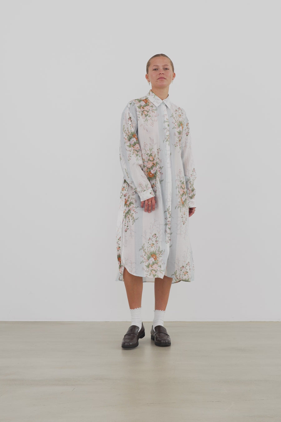 Stella Nova Shirt Dress Dress 462 Creme Multicolour Flowers