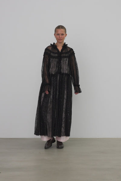 Stella Nova Sheer Lace Maxi Cape Dress Dress 999 Black