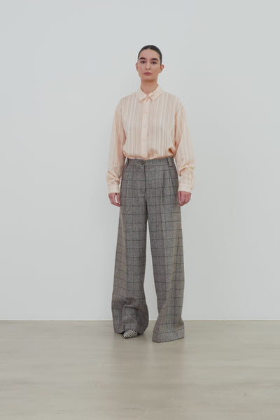 Stella Nova Oversized Low-Waist Suiting Pants Pants 917 Warm Grey Mélange