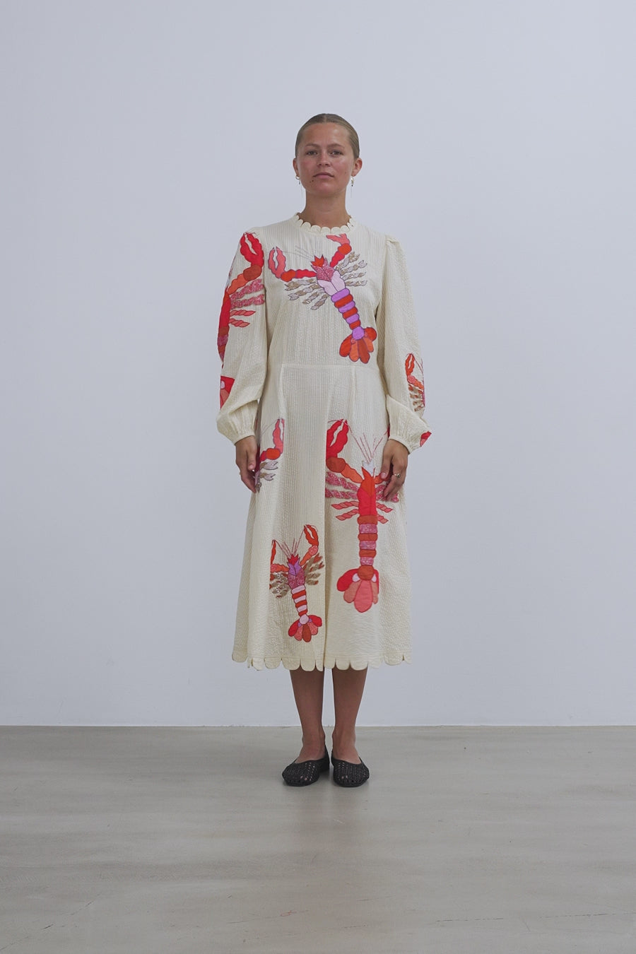 Stella Nova Embroidered Midi Dress Dress 395 Navy