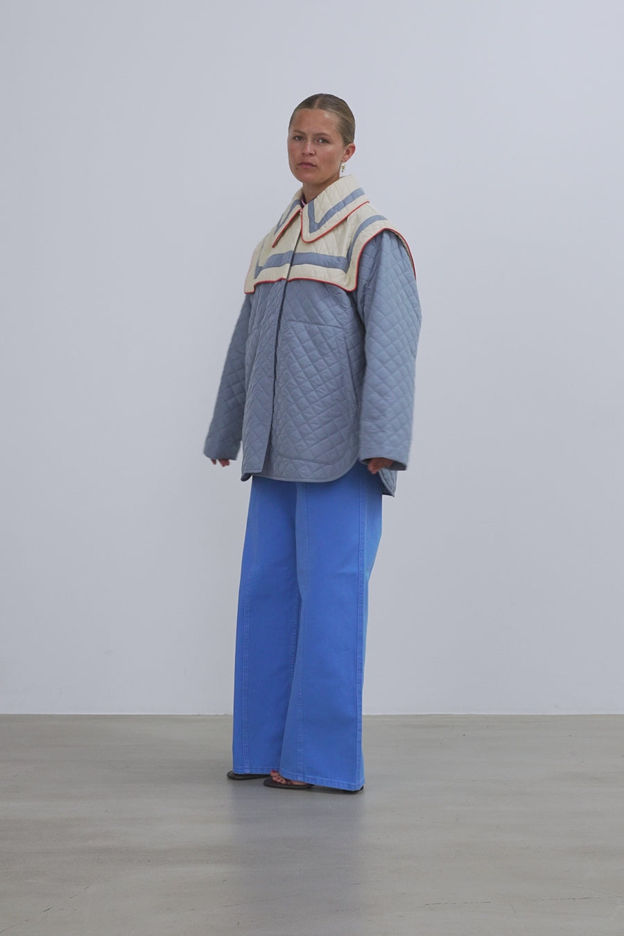 Stella Nova Oversized Quilted Sailor Coat Coat 343 Lovely Blue