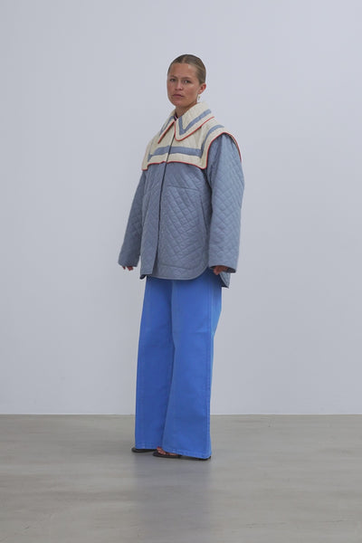Stella Nova Oversized Quilted Sailor Coat Coat 343 Lovely Blue