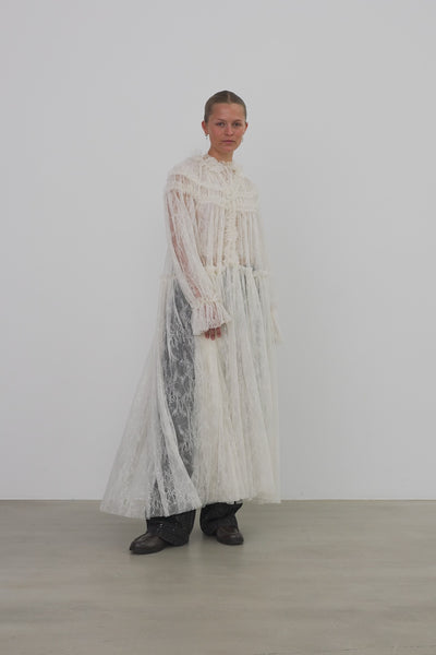 Stella Nova Sheer Lace Maxi Cape Dress Dress 029 Creme