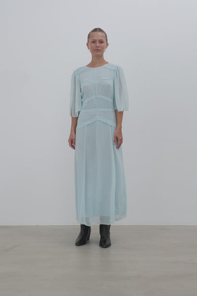 Stella Nova Delicate Crepe Chiffon Dress Dress 337 Clear Blue