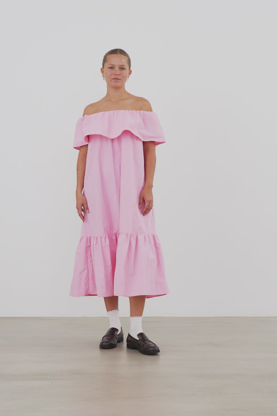 Stella Nova Off shoulder Midi Dress Dress 465 Pink