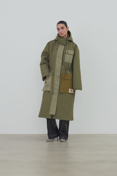 Stella Nova Quilted Parka Coat Coat 258 Army