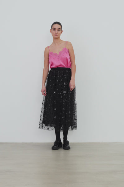 Stella Nova Sequins Mesh Skirt Skirt 999 Black