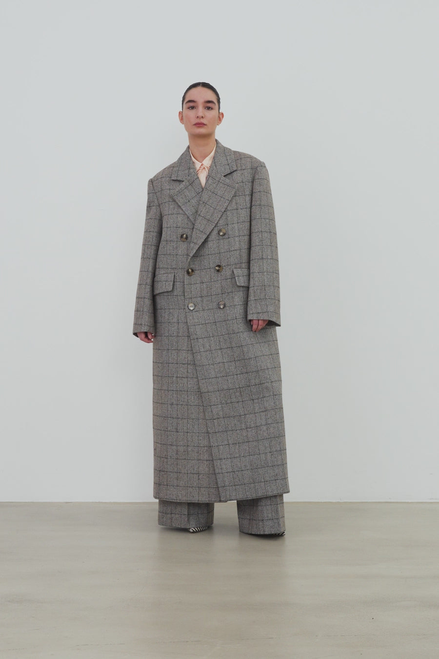 Stella Nova Masculine Oversized Coat Coat 917 Warm Grey Mélange