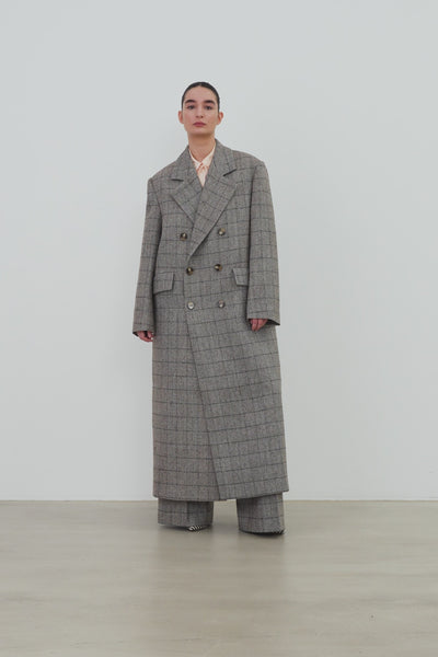 Stella Nova Masculine Oversized Coat Coat 917 Warm Grey Mélange