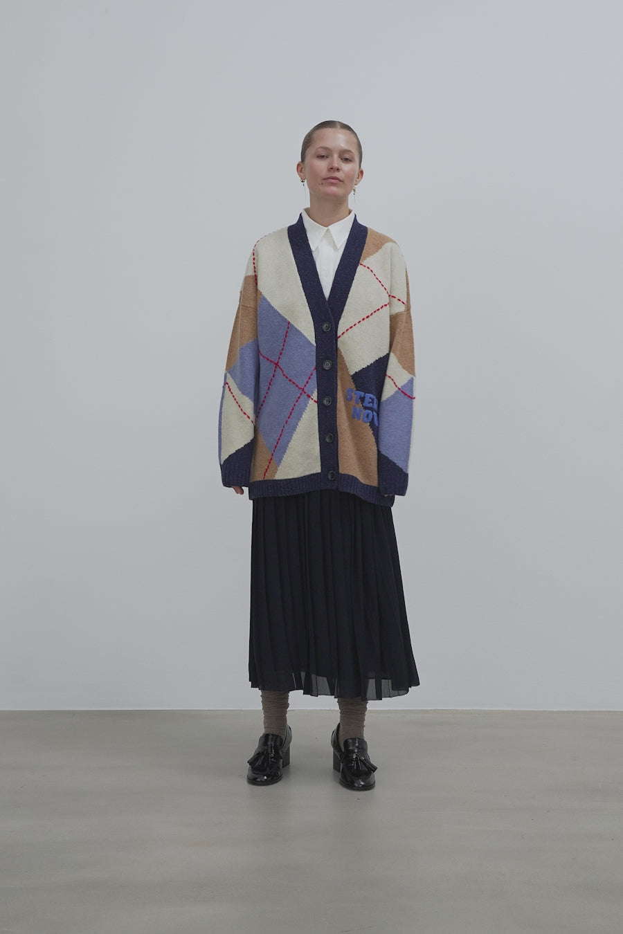 Stella Nova Oversized Cardigan in Wool Mix Cardigan 300 Blue Sea