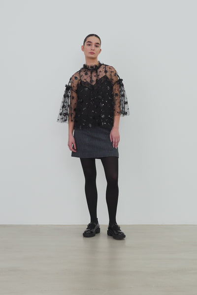 Stella Nova Sequins Mesh Blouse Blouse 999 Black