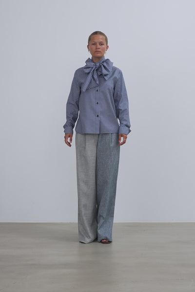 Stella Nova Bow Tie Shirt Shirt 416 Blue Checks