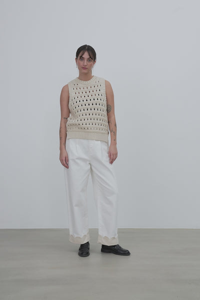 Stella Nova Cotton Stitch Vest Slipover 029 Creme