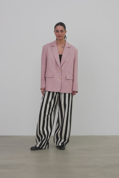 Stella Nova Salt and Pepper Oversized Blazer Blazer 601 Pink Powder