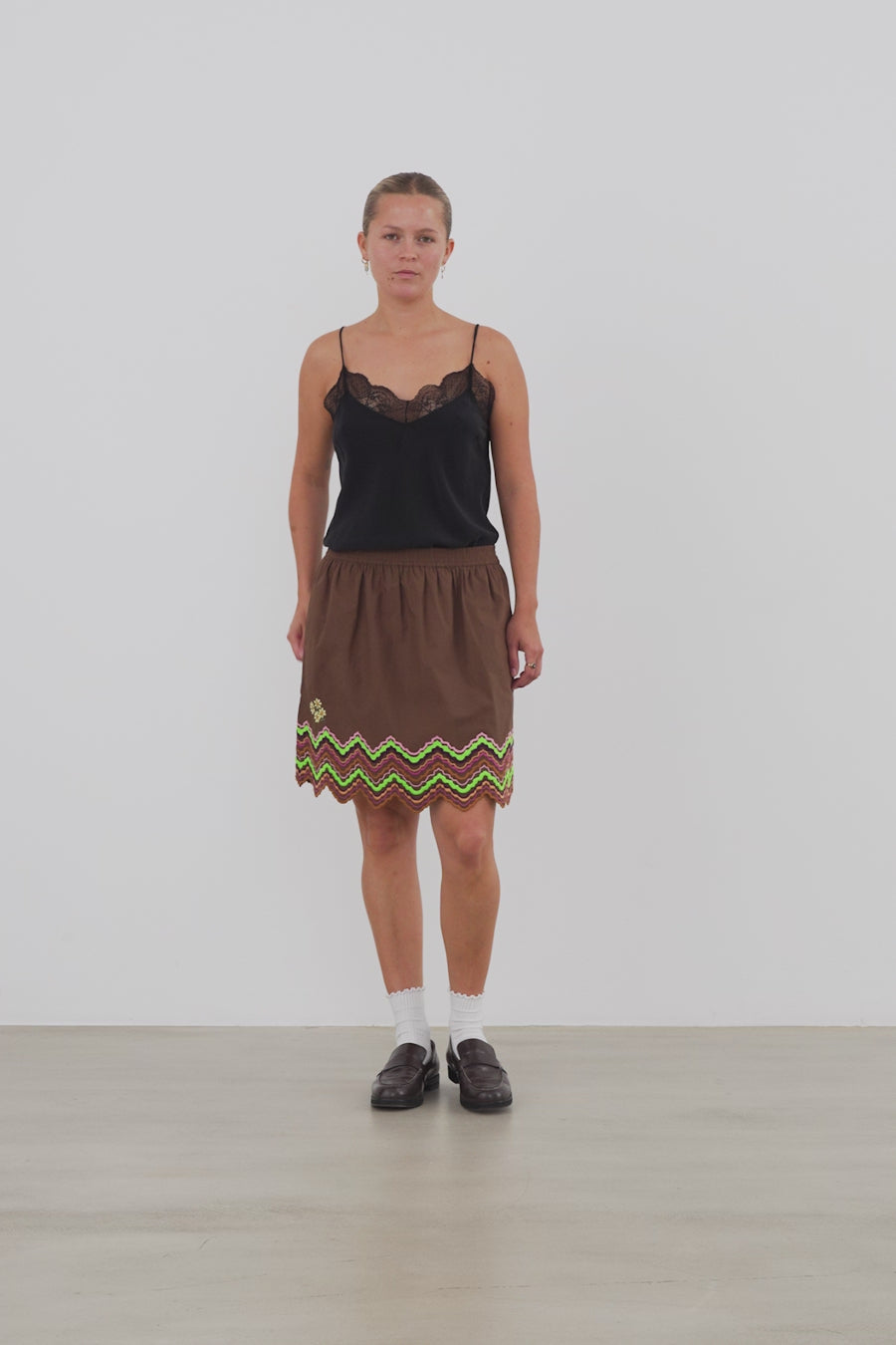 Stella Nova Embroidered Skirt Skirt 869 Brown