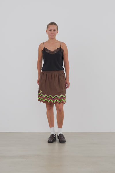 Stella Nova Embroidered Skirt Skirt 869 Brown
