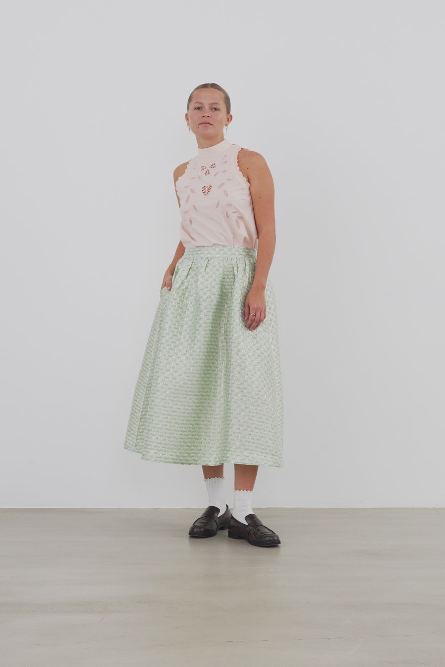 Stella Nova Bubble Midi Skirt Skirt 236 Mint Tea
