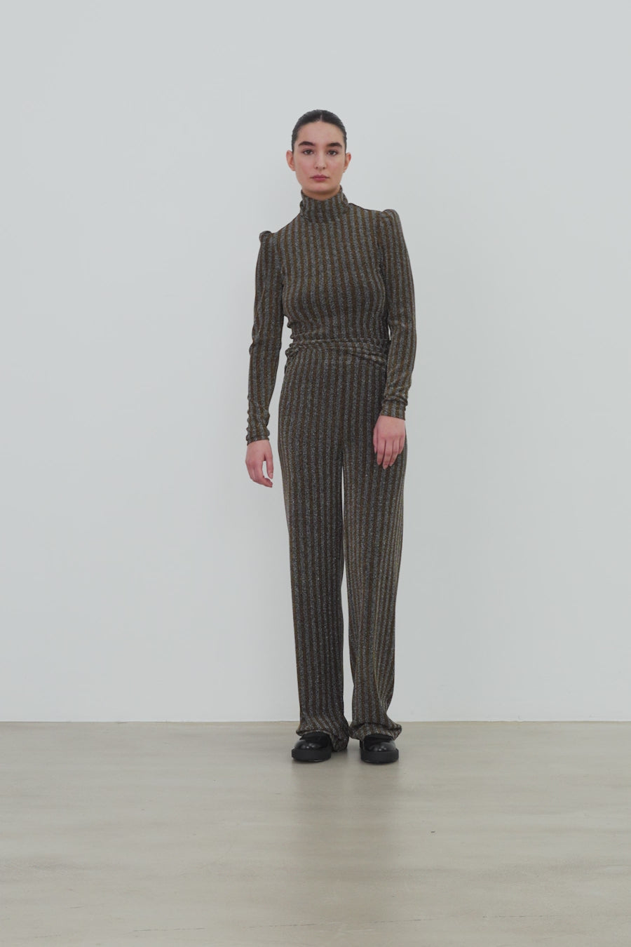Stella Nova Striped Lurex Jersey Pants Pants 377 Gold Silver Shimmer