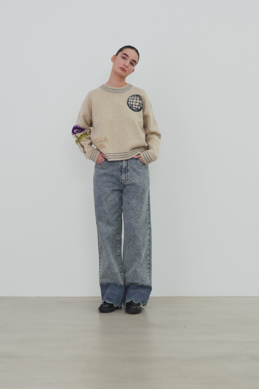 Stella Nova Knitted Sweater with Embroidery Sweater 680 Multi Colour