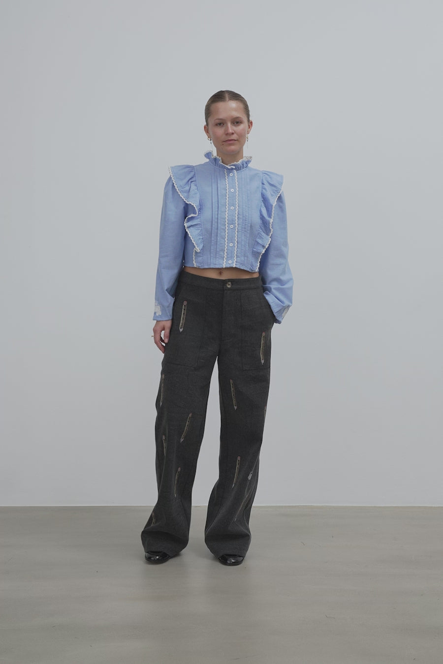 Stella Nova BACK TO SCHOOL Embroidered Pants Pants 993 Almost black