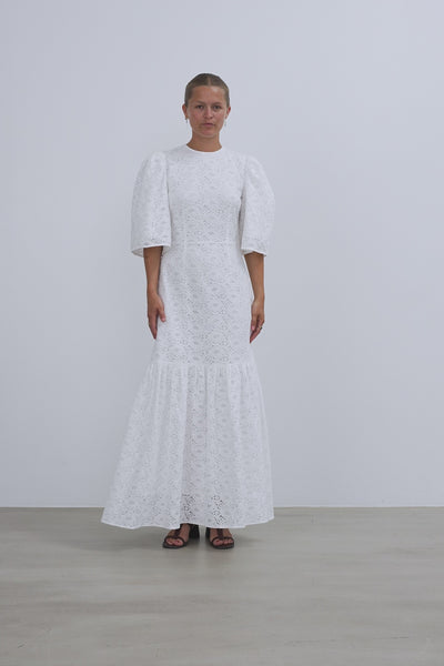 Stella Nova Cotton Lace Maxi Dress Dress 001 White