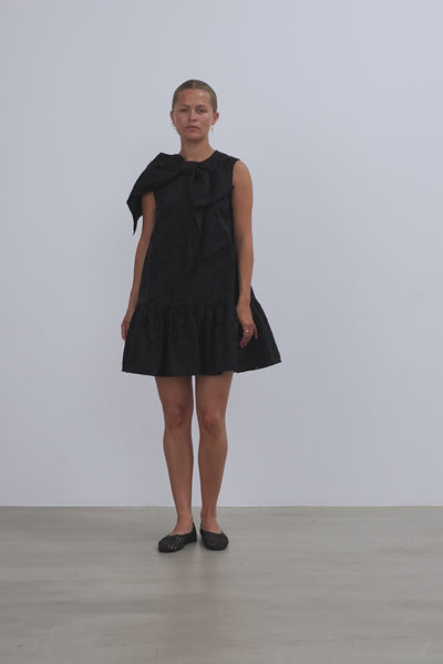 Stella Nova Festive Mini Dress with Bow Dress 999 Black