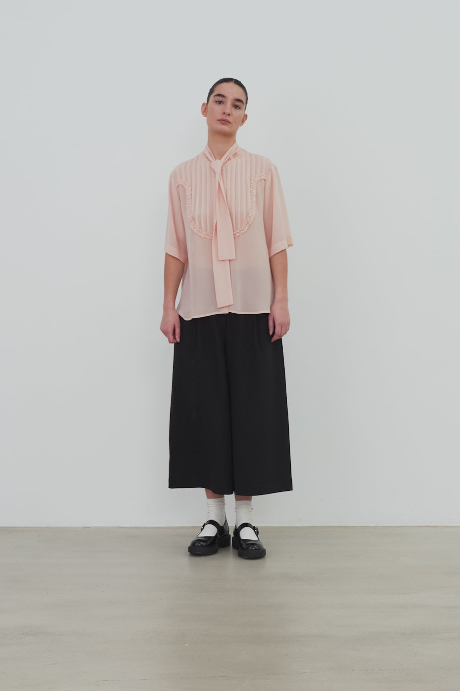 Stella Nova Chiffon Shirt with tie band Shirt 999 Black