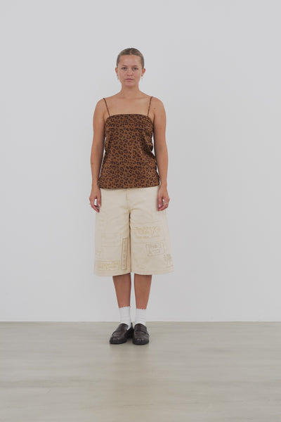 Stella Nova Animal Printed Silk Top Top 081 Leopard