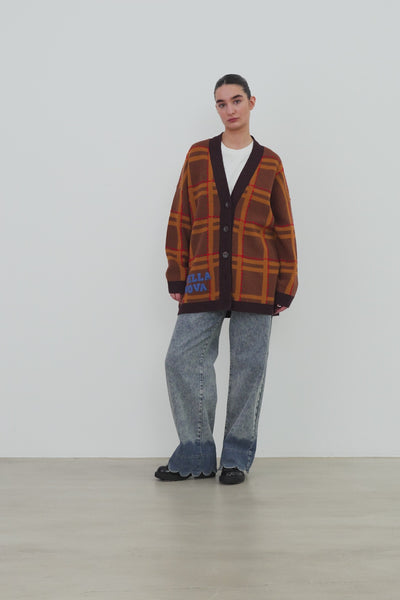 Stella Nova Oversized Cardigan in Wool Mix Cardigan 869 Brown