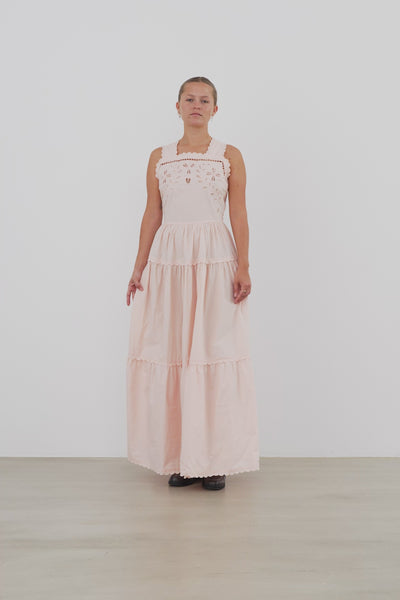 Stella Nova Embroidery Anglaise Maxi Strap Dress Dress 026 Soft Powder